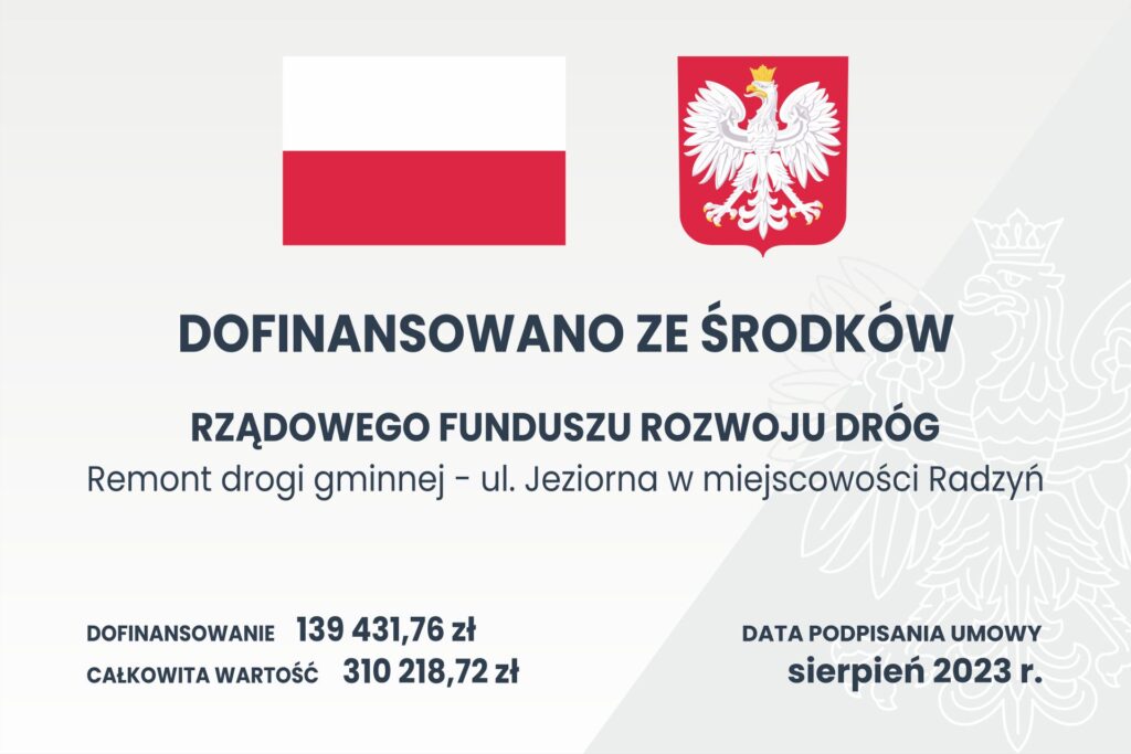 Tablica informująca o dofinansowaniu zgodnie w wymaganiami projektu.