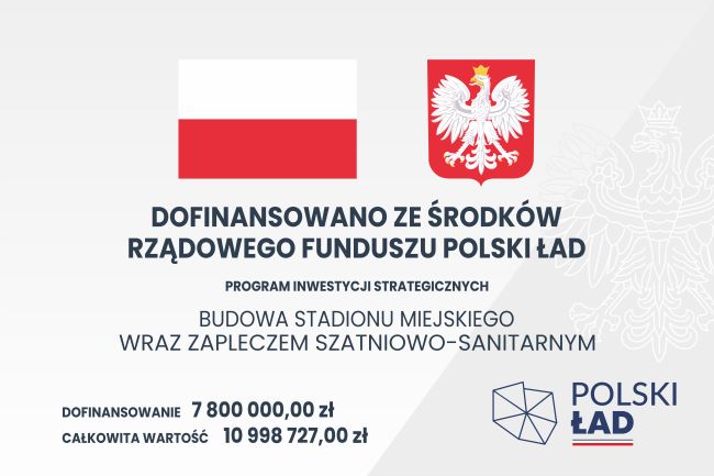 6268_Stadion_na_str. Tablica informująca o dofinansowaniu zgodnie w wymaganiami projektu.
