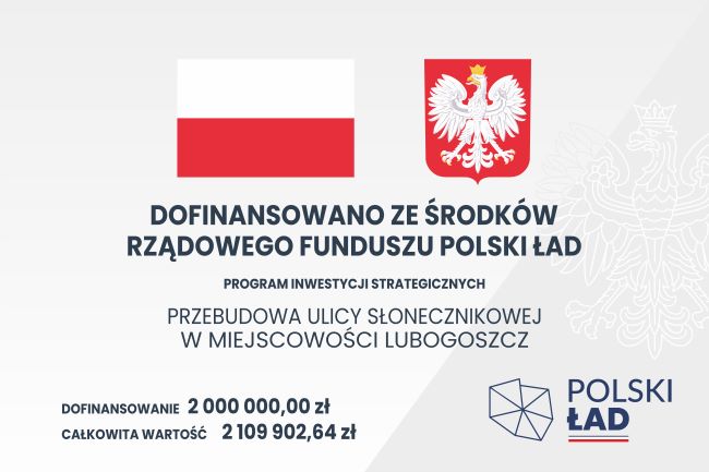 Tablica informująca o dofinansowaniu zgodnie w wymaganiami projektu.
