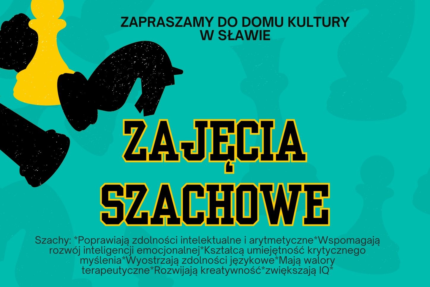 Zajęcia szachowe - plakat.