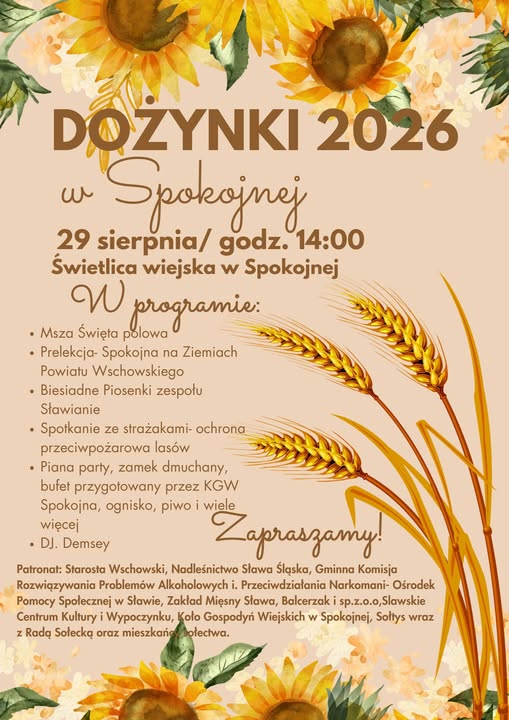 dożynki spokojna Plakat na dożynki w Spokojnej