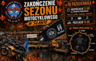 Plakat zakończenie sezonu motocyklowego 3:2
