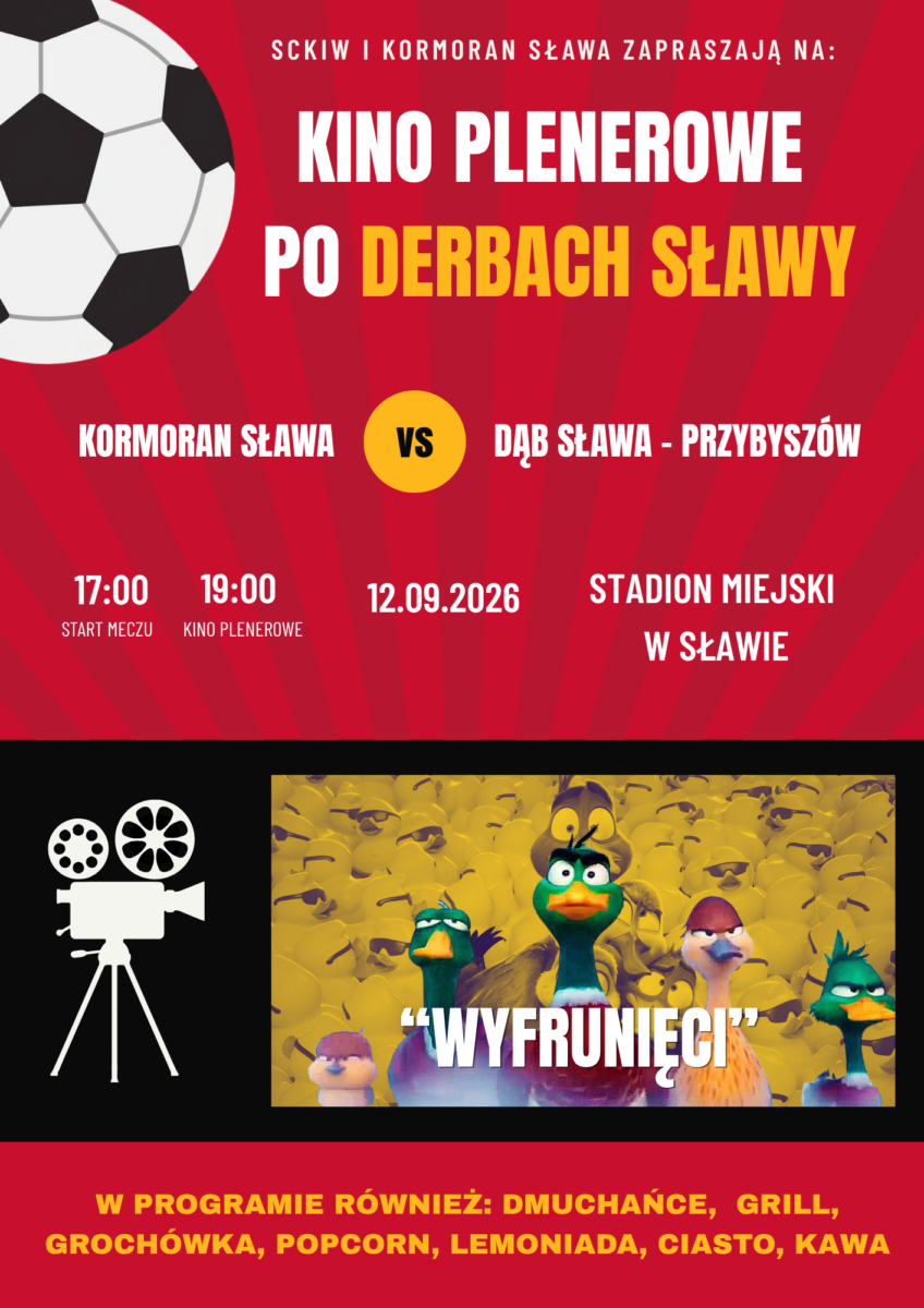 Kino plenerowe po derbach Sławy Kino plenerowe po derbach Sławy